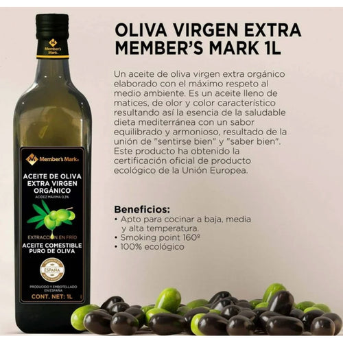 Aceite De Olivaextra Virgen Orgánico Member's Mark 1 L