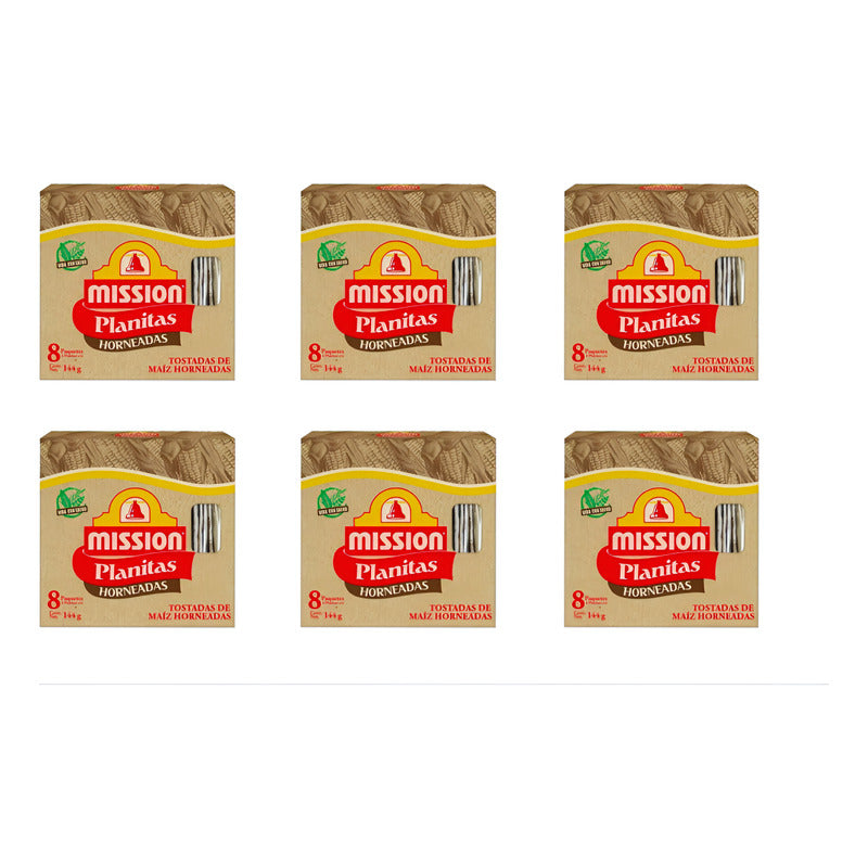 Tostadas Planitas Horneadas Mission 6 Piezas De 144gr