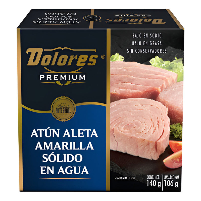 Lomo De Atún Solido En Agua Dolores 3 Piezas De 140gr