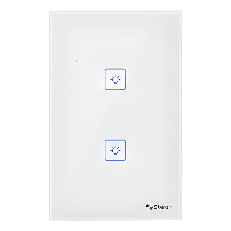 Apagador Wi-fi De Pared  Doble Steren Shome-110 10 A 110v Blanco