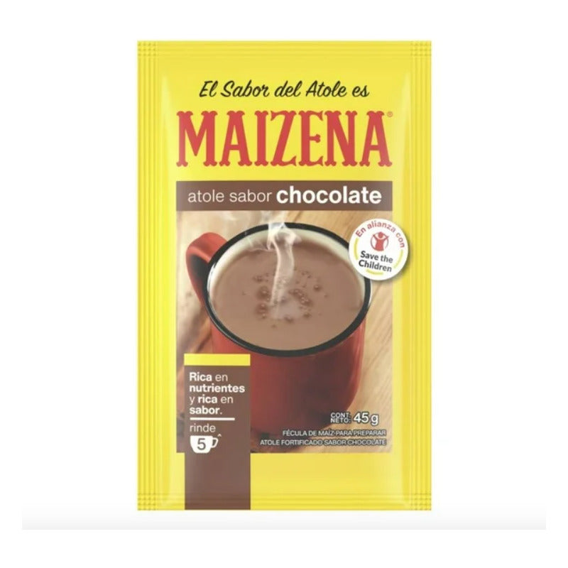 Fécula De Maíz Maizena Atole Sabor Chocolate 3 Piezas De 47g