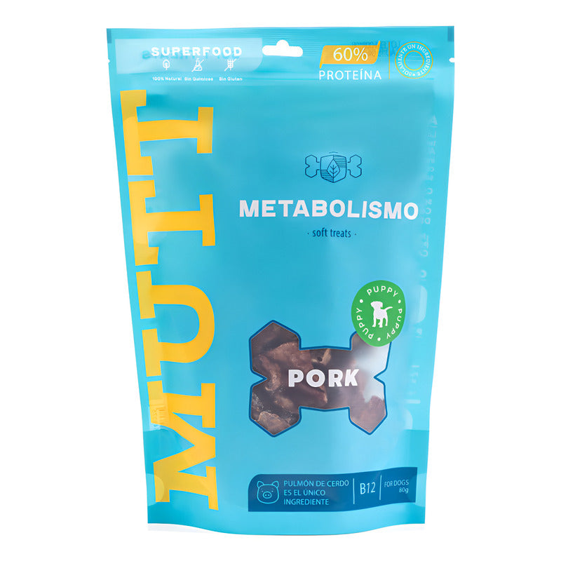Mutt Premios Cachorro Receta Pulmón De Cerdo, 80g (2bolsas)