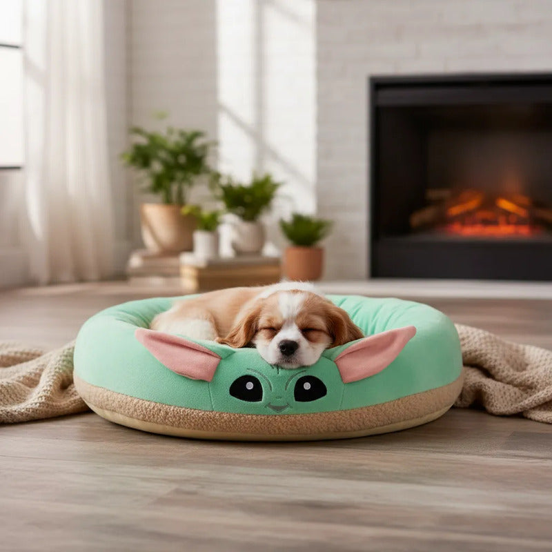 Disney Cama Ovalada Diseño Grogu Para Perro, Chico Verde Circular