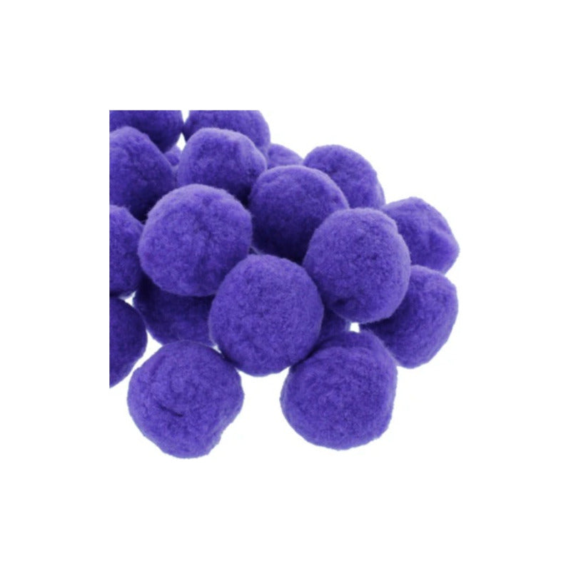 Mercería Pom Poms De 50mm Color Morado 2 Paquetes Con 30pz