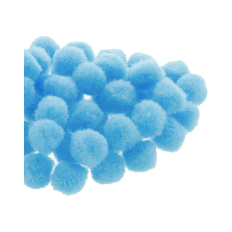 Mercería Pom Poms De 19mm Color Azul Claro 3 Paq De 100pz