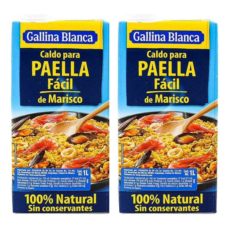 Caldo Para Paella 100% Natural  Gallina Blanca  (2 Piezas)