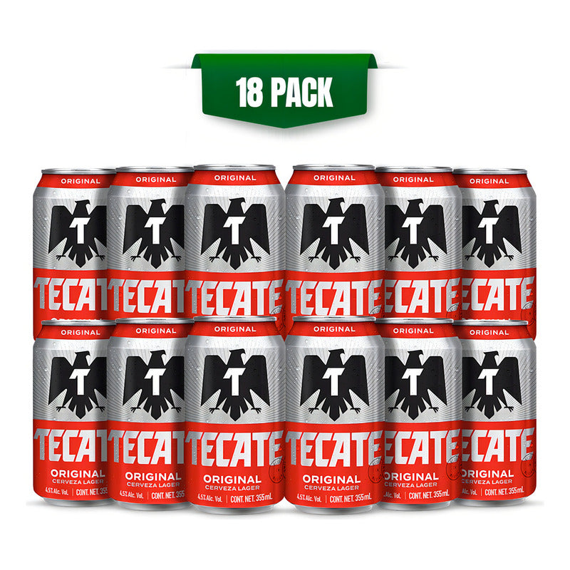 Cerveza Tecate Pilsner Dorada 355 Ml Pack 18 Latas