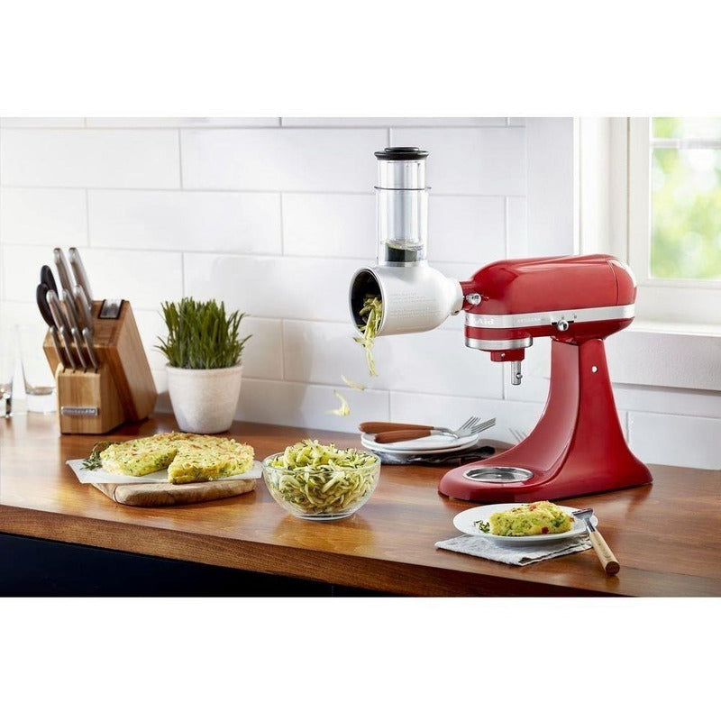 Rallador Y Rebanador Blanco Kitchenaid Para Batidora De Pie Rojo