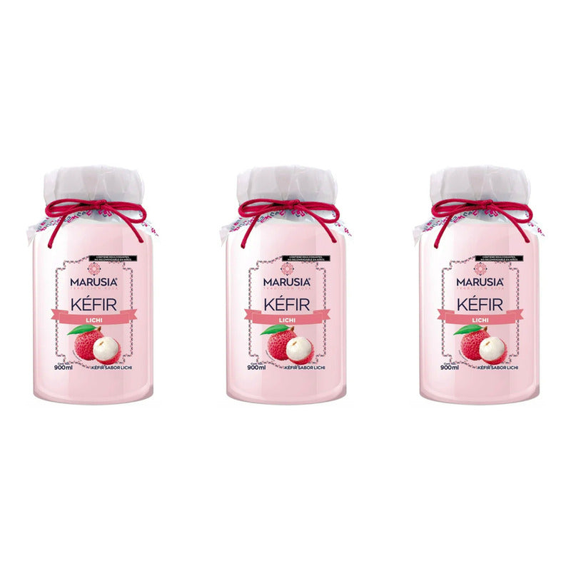 Kéfir Marusia Sabor Lichi 3 Piezas De 900ml