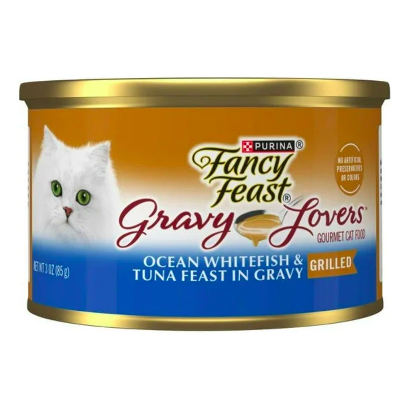 Alimento P/gato Fancy Feast Pescado Blanco/atún 12 Pz De 85g
