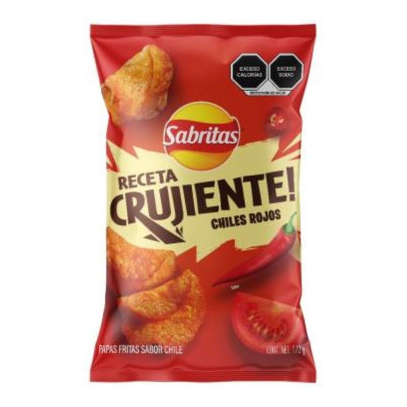 Sabritas Receta Crujiente Sabor Chiles Rojos 170g 3pzas