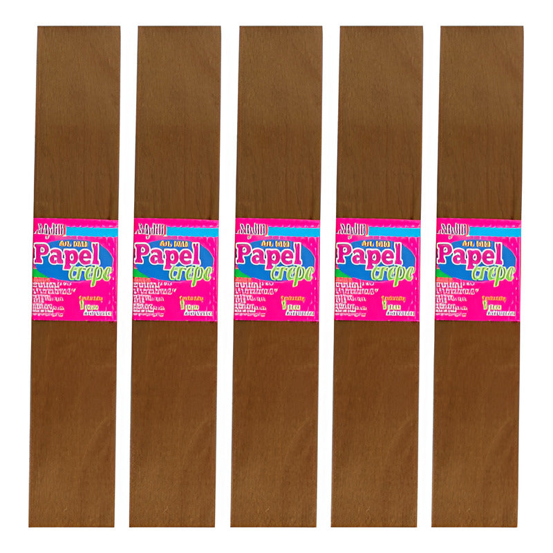 Papel Crepe Color Cafe Claro De 50cm X 2m 20 Pliegos Café Claro Papel Crepe