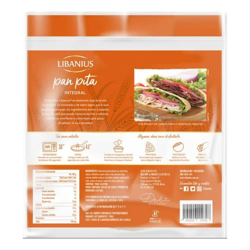 Pan Pita Integral Libanius 1.1 Kg