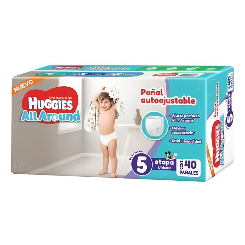Pañales Huggies Al Around Autoajustables E 5 40 Pzs Etapa 5