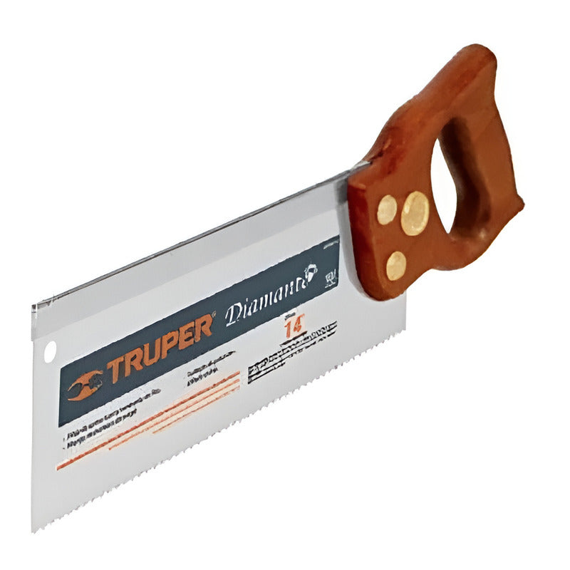 Serrucho De Costilla Diamante 14'' Mango Madera Truper 18166