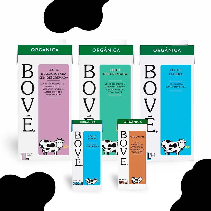 Leche Entera Orgánica Bové 6 Piezas De 1 L