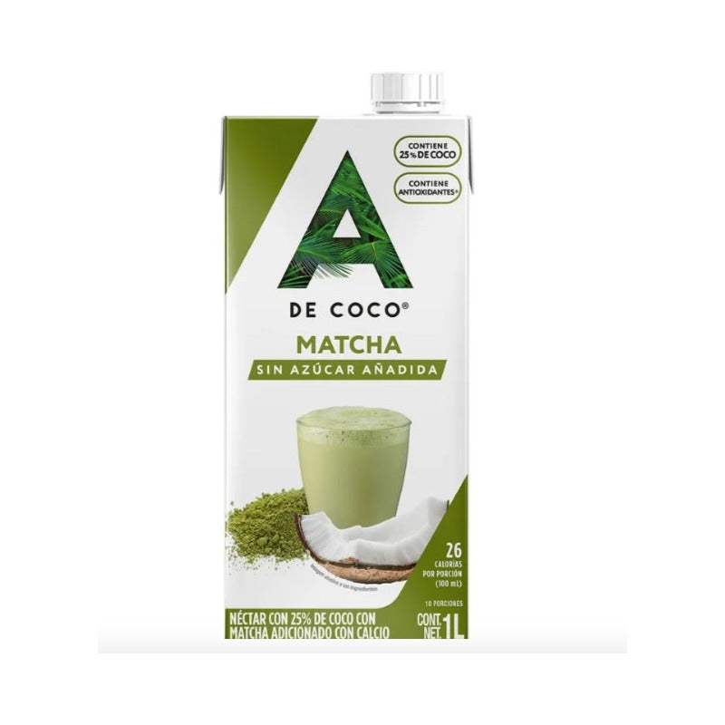 Bebida A De Coco Sabor Coco Con Matcha 6 Piezas De 1 Litro