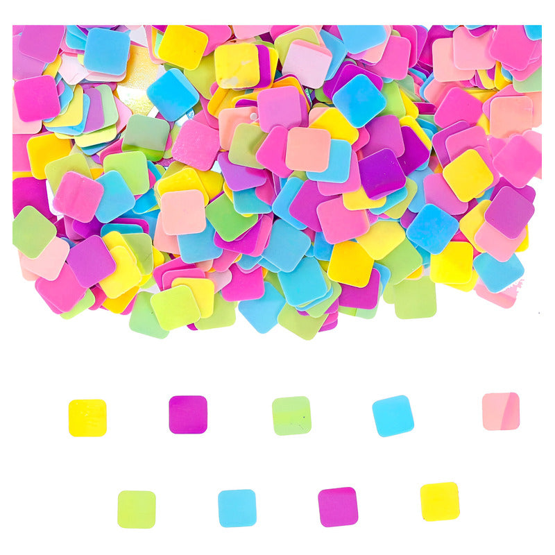 Lentejuela Cuadrada Mylin 6mm Multi-pastel 10g Decoraciones Y Manualidades