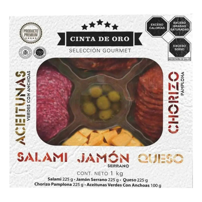 Charola De Carnes Frías Y Queso Cinta De Oro 1 Kg