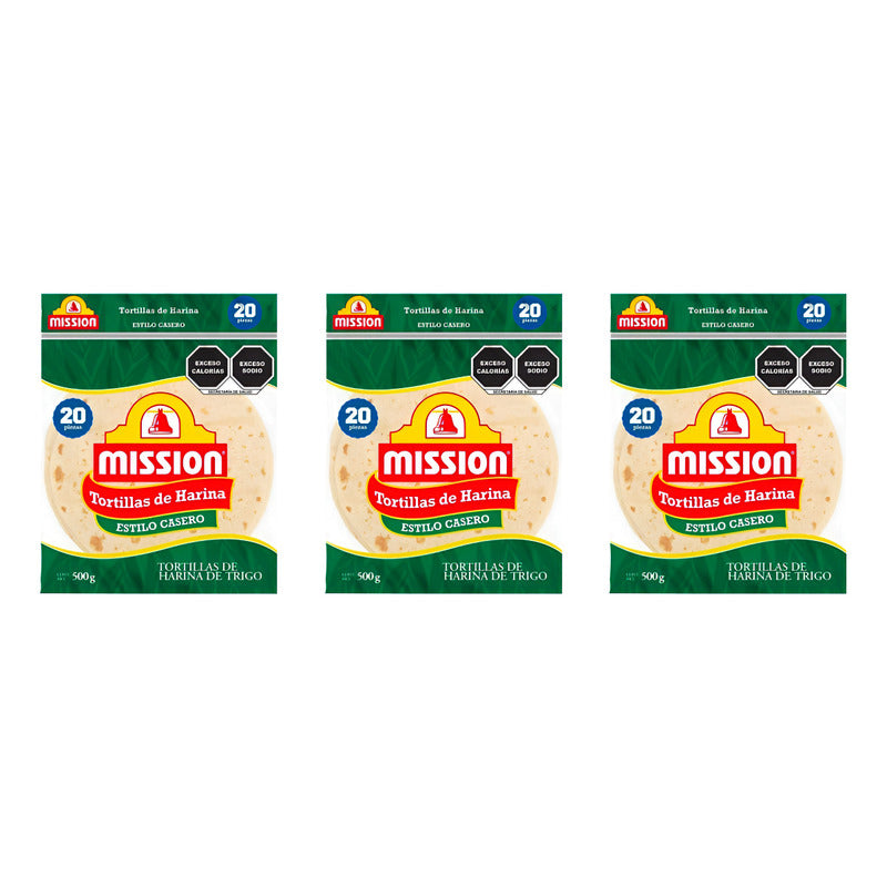 Tortillas De Harina Estilo Casero Mission 3 Piezas De 500gr
