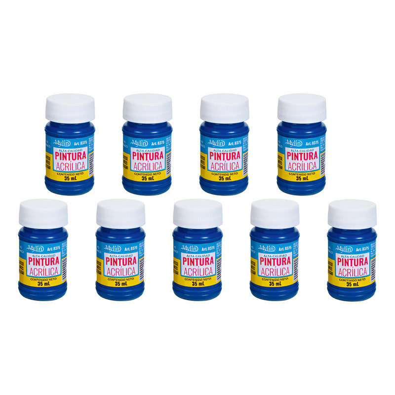 Pintura Acrílica Alta Calidad Color Azul Noche 9 Pz De 35ml Azul Noche