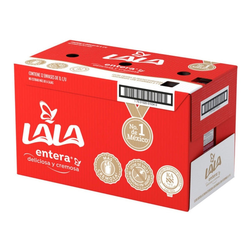 Lala, Leche Entera, 12 Piezas De 1l Ts