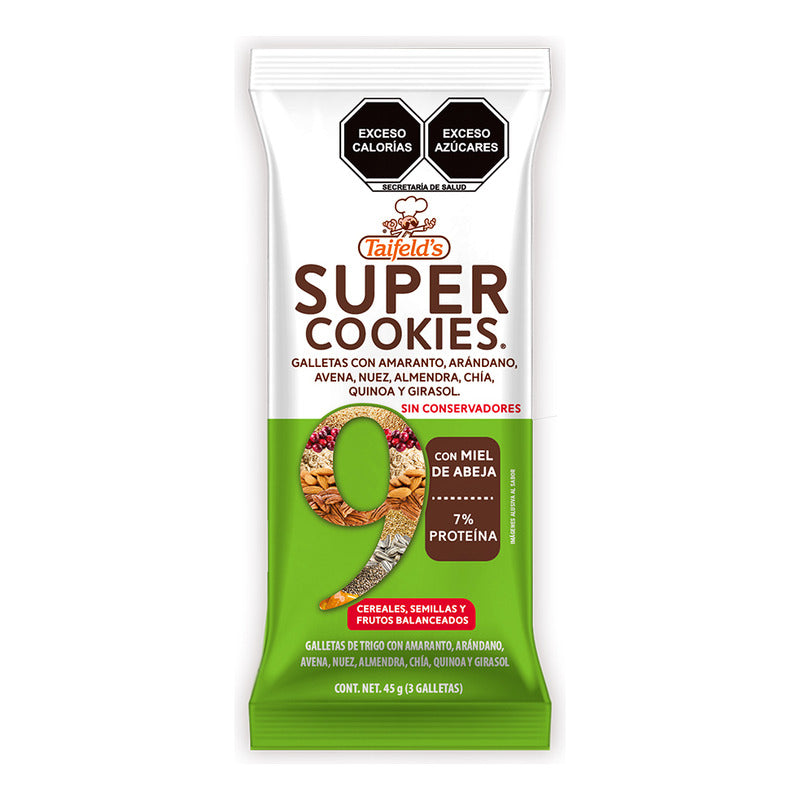 Galletas Taifeld's Super Cookies Con Arándano Y Miel 630g Sin Conservadores