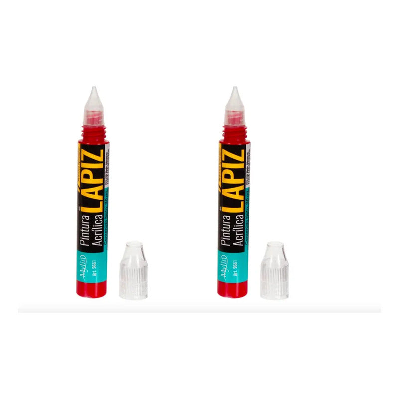Pintura Acrílica En Lápiz Color Rojo Oscuro 2 Piezas De 30ml Rojo Oscuro