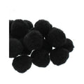 Mercería Pom Poms De 25mm Color Negro 2 Paquetes De 100pz
