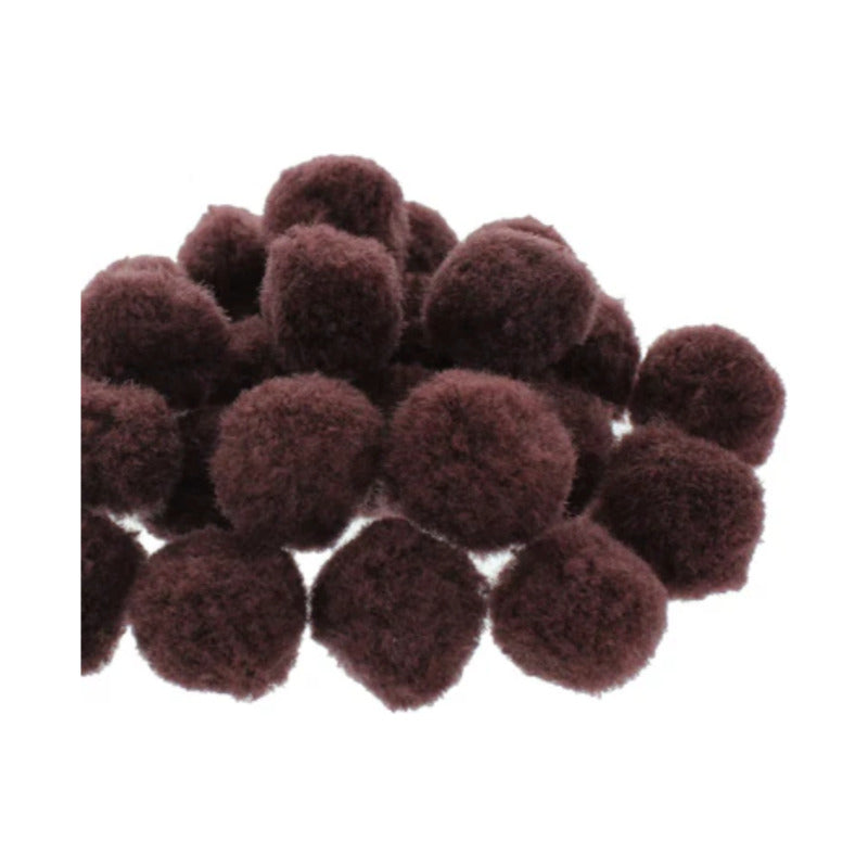 Mercería Pom Poms De 25mm Color Café 2 Paquetes De 100pz