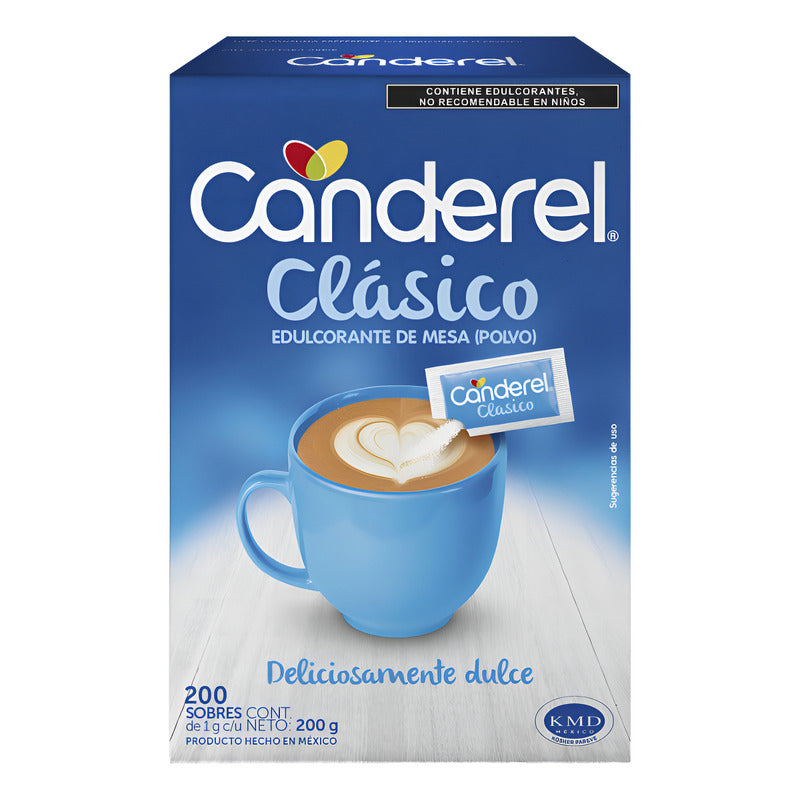 Edulcorante De Mesa En Polvo Clásico Canderel 200 Sobres De 1g C/u