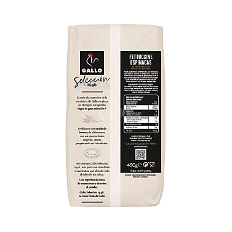 Fetuccine Espinacas  El Gallo 450 G  (2 Piezas)