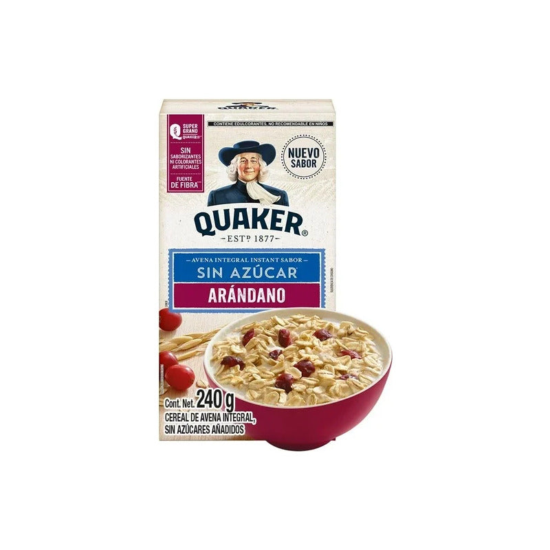 Avena Quaker  Instant Arándano Sin Azucar 240g (2cajas)