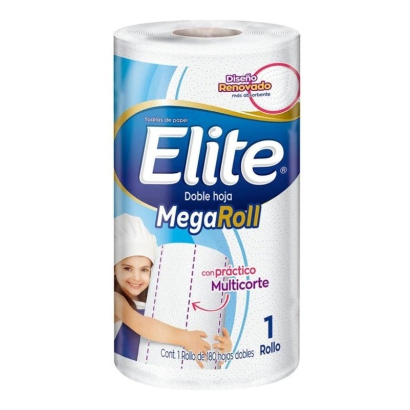 Toalla De Papel Elite Megaroll 180 Hojas Dobles 6pzas