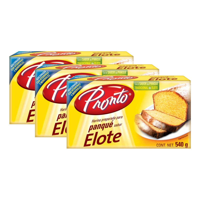 Harina Para Pastel De Elote Pronto 540gr (3piezas)