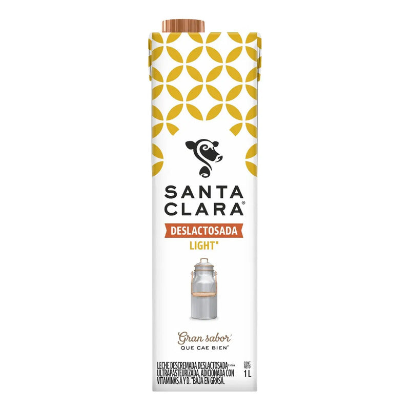 Pack X6 Und Leche Deslactosada Light 1 Litro C/u Santa Clara