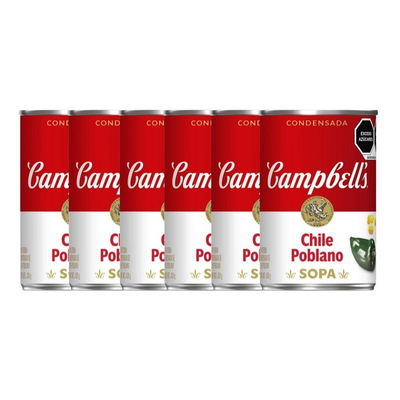 Crema Campbell`s Chile Poblano 430grs 6pzas