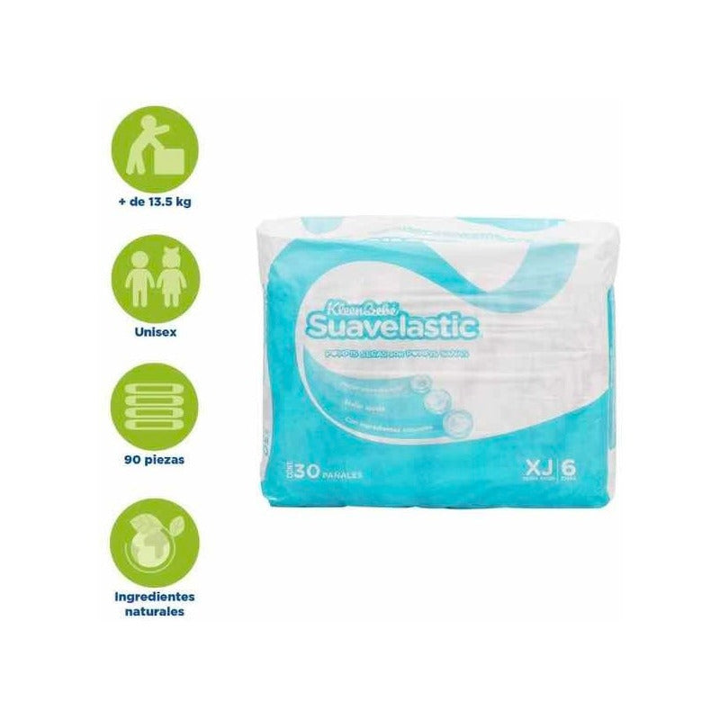 Pañales Kleen Bebé Suavelastic Extra Jumbo Unisex Con 90 Sin Género
