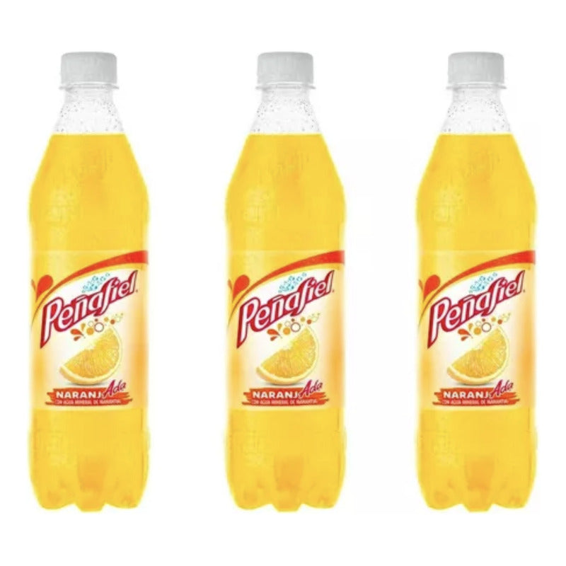Agua Mineral Peñafiel Adas Sabor Naranjada 12 Pzas De 600ml