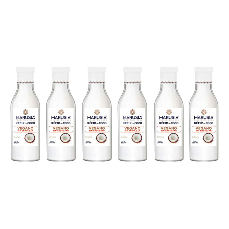 Kefir Marusia Vegano Sabor Coco Sin Azucar 6 Piezas De 350ml