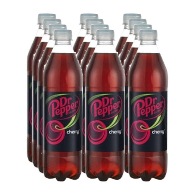 Refresco Dr. Pepper Cereza Botella De 600 Ml (12 Piezas)