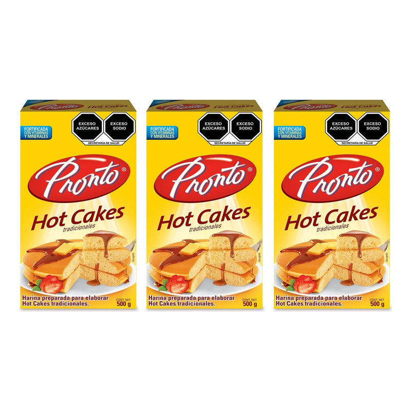 Harina Para Hot Cakes Pronto 500 G (3 Piezas)