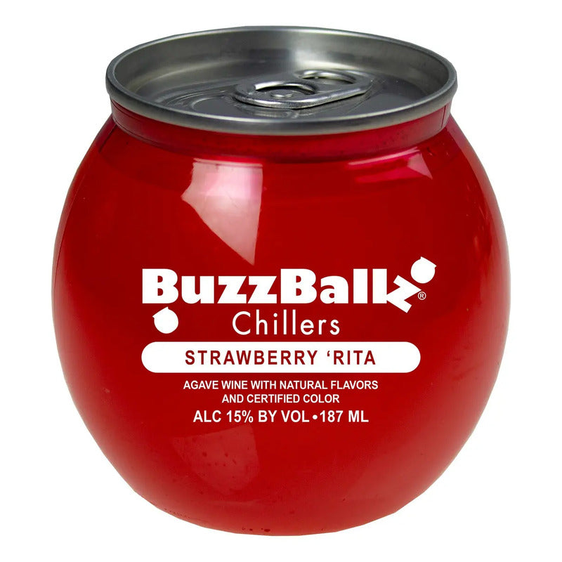 Buzzballz Strawberry Rita, Margarita Lista Para Beber, 200ml ,15% De Alcohol, Cóctel Preparado Con Tequila Y Jugo De Fresa, Con Notas Cítricas, Dulces Y Afrutadas