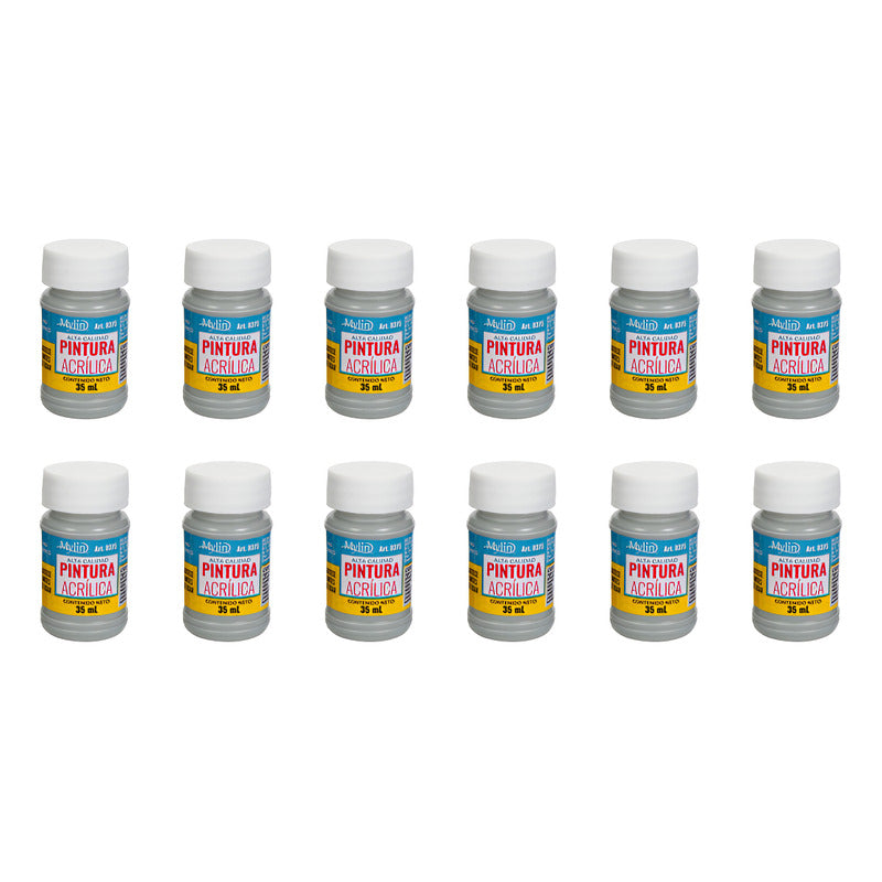 Pintura Acrílica Altacalidad Color Gris Concreto 12pz D 35ml Gris Concreto