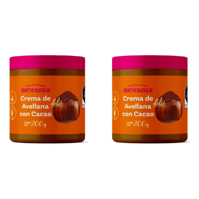 Crema De Avellana Con Cacao Morama 2 Piezas De 200gr