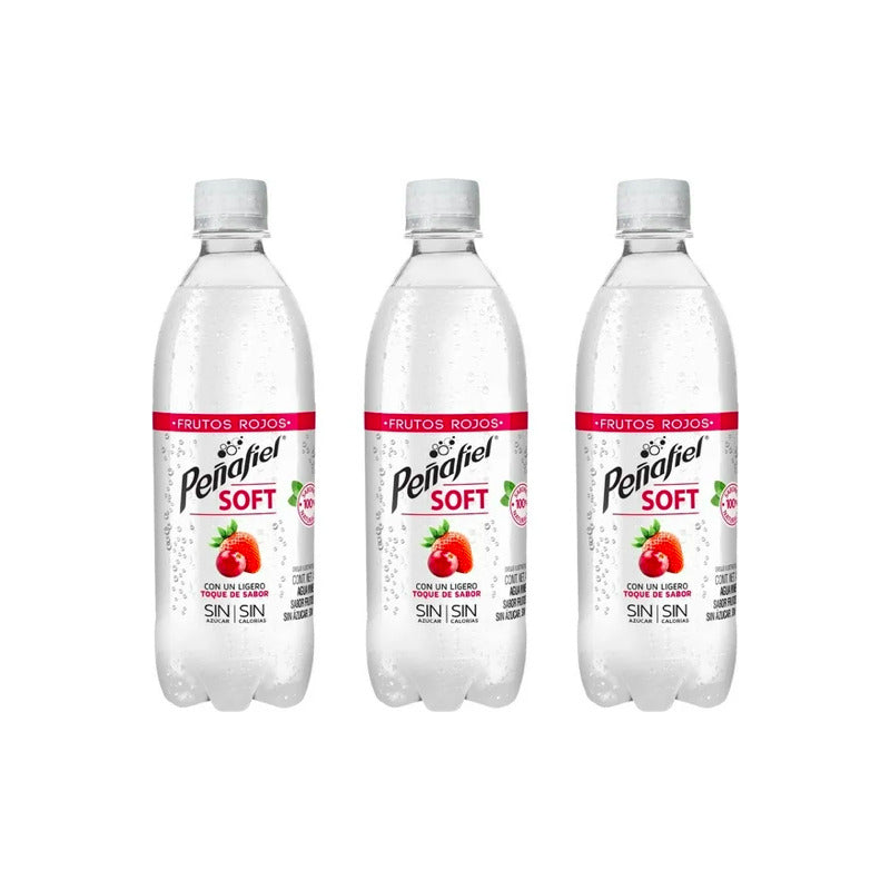 Agua Mineral Peñafiel Soft Seltzer Frutos Rojos 24pzas 400ml