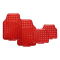 Tapetes Automotrices Proelite Metalico Rojo De 4 Piezas Rojo