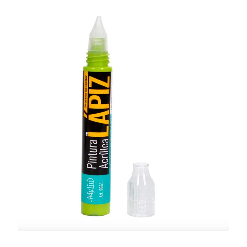 Pintura Acrílica En Lápiz Color Verde Lima 1 Pieza De 30ml Verde Lima