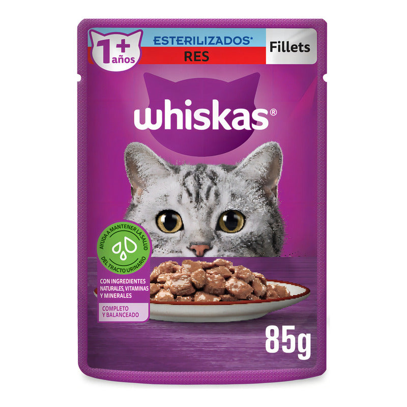 Whiskas Sobres Gato Adulto Esterilizado Res (24 Sobres)