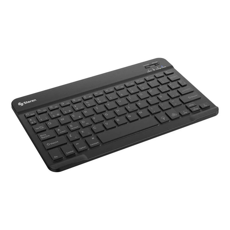 Teclado Bluetooth Recargable Iluminación Compacto Multicolor Negro Español Latinoamericano